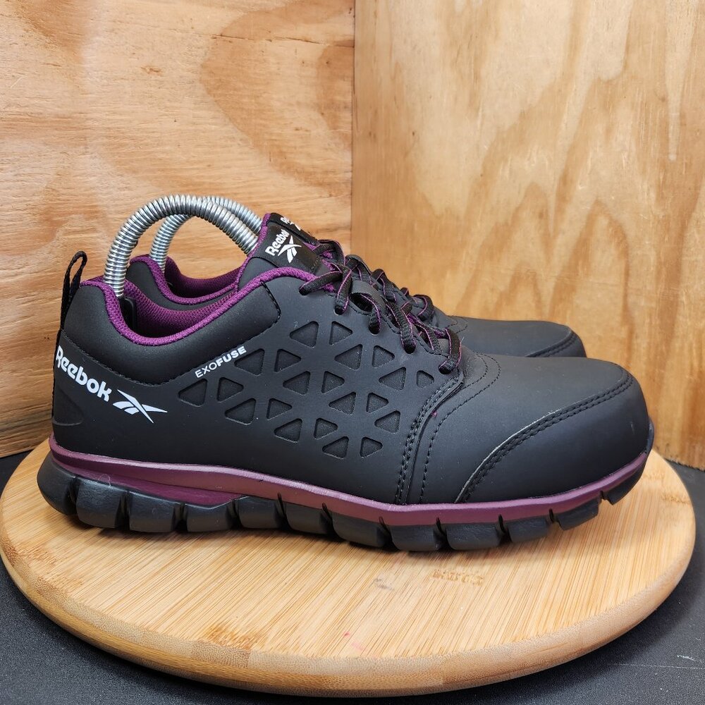 Reebook Sublite Cushion Womens Black Work Boot Sneaker Shoes Size 8.5
